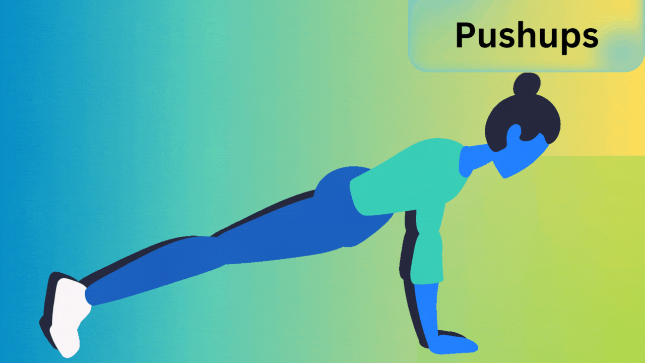 a cartoon of a person doing push ups